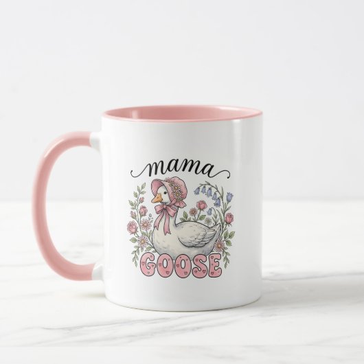 Süße Mama-Gans-Wortkunst Tasse (Links)