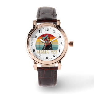 Süße Mama-Henne-Wortkunst Armbanduhr