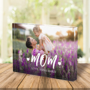 Süße Mama personalisierte Foto-Typografie Erinneru Fotoblock
