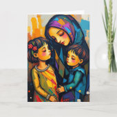 Süße Mama, Tochter und Sohn | Muttertag Karte (Vorderseite)