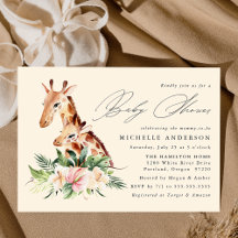 Süße Mama und Baby-Giraffe Baby Shower