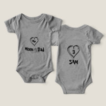Süße Mama und Papa Herz – Benutzerdefinierter Name
