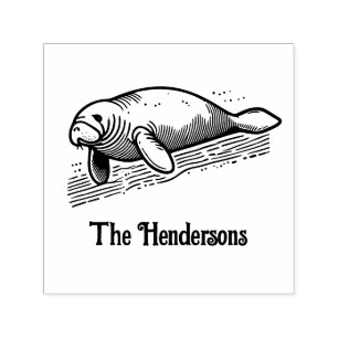 Süße Manatee-Seekuh #3 Familienname Permastempel
