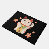 Süße Maneki Neko Glückskatze  Fußmatte (Schrägansicht)