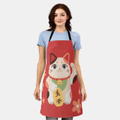 Süße Maneki Neko Glückskatze Schürze (Getragen)