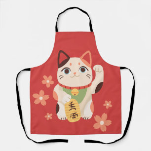 Süße Maneki Neko Glückskatze Schürze