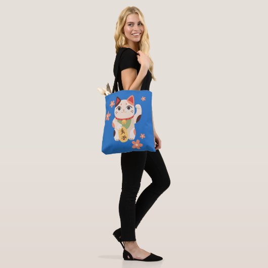 Süße Maneki Neko Glückskatze Tasche (Am Model)