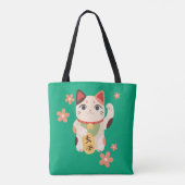 Süße Maneki Neko Glückskatze Tasche (Rückseite)