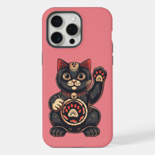 süße Maneki Neko Katzenzeichnung japanisch iPhone 15 Pro Max Hülle