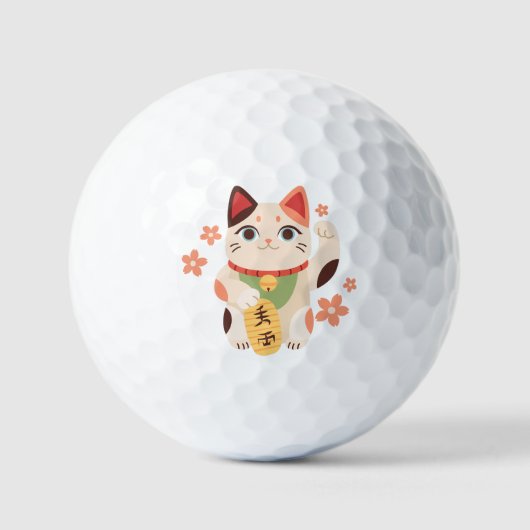 Süße Maneki Neko Lucky Cat Golfbälle (Vorderseite)
