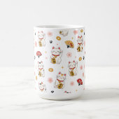 Süße Maneki Neko Muster Tasse | Glückskatze (Mittel)