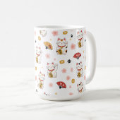 Süße Maneki Neko Muster Tasse | Glückskatze (VorderseiteRechts)