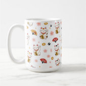 Süße Maneki Neko Muster Tasse | Glückskatze (Links)