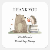 Süße Märchenwaldtiere Geburtstags-Dankeschön Quadratischer Aufkleber (Vorderseite)