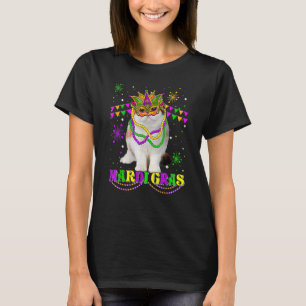 Süße Mardi-Gras-Katze Exotisch Kurzhaar Maske Perl T-Shirt