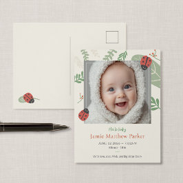 Süße Marienkäfer-Baby-Enthüllungs-Postkarten-Ankün Postkarte