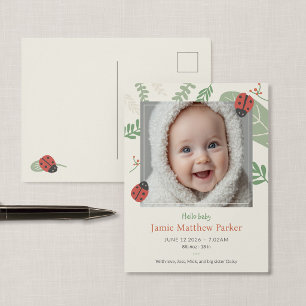 Süße Marienkäfer-Baby-Enthüllungs-Postkarten-Ankün Postkarte
