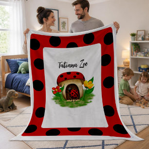 Süße Marienkäfer-Freundin großes Fleece-Decke Fleecedecke