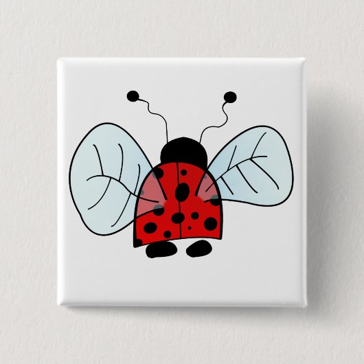 Süße Marienkäfer-Illustration Button (Vorderseite)