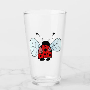Süße Marienkäfer-Illustration Glas