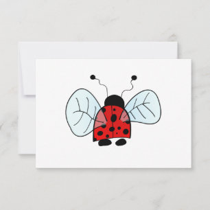 Süße Marienkäfer-Illustration RSVP Karte