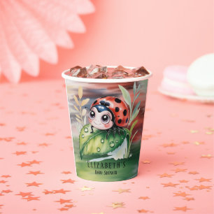 Süße Marienkäfer-Mädchen-Baby-Party Pappbecher