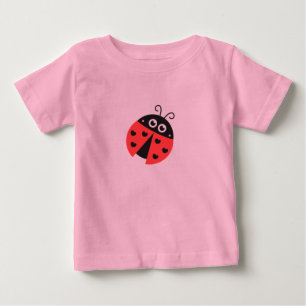 Süße Marienkäfer mit schwarzen Herzen anstelle von Baby T-shirt