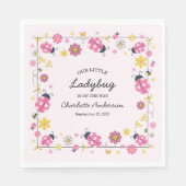 Süße Marienkäfer-Rosa-Mädchen-Baby-Party Serviette (Vorderseite)