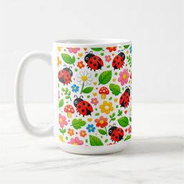 Süße Marienkäfer und Blumen für Kinder Naturliebha Kaffeetasse