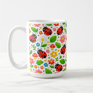 Süße Marienkäfer und Blumen für Kinder Naturliebha Kaffeetasse