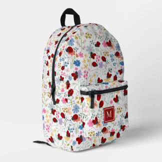 Süße Marienkäfer Wildblumen Verspieltes Florales M Bedruckter Rucksack