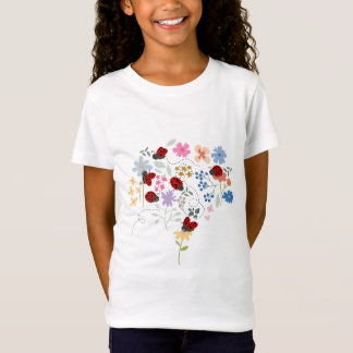 Süße Marienkäfer Wildblumen Whimsical Florales Mäd T-Shirt