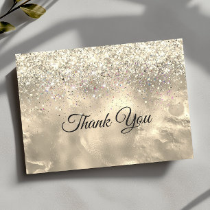Süße Marmorkunst goldener falscher Glitter Dankeskarte