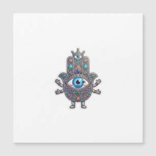 Süße marokkanische Amazigh-Hamsa-Böser-Blick-Kawai Magnetkarte