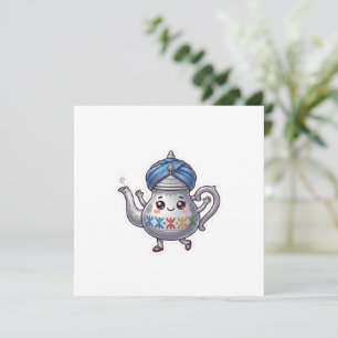 Süße marokkanische Berber-Teekanne Kawaii-Aufklebe Einladung
