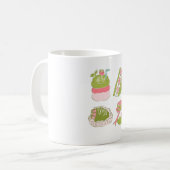 Süße Matcha-Erdbeer-Desserts und -Getränke Kaffeetasse (Vorderseite Links)