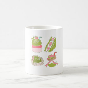 Süße Matcha-Erdbeer-Desserts und -Getränke Kaffeetasse