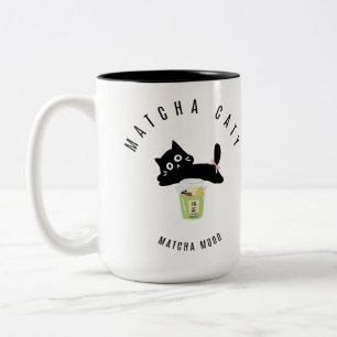 Süße Matcha-Katy Schwarze Katze Zweifarben-Tasse Zweifarbige Tasse
