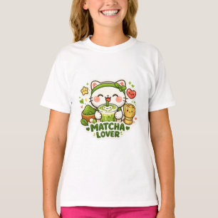 Süße Matcha-Liebhaber-Katze T-Shirt
