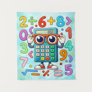 Süße Mathe-Rechner-Zahlen Poster für Kinder Wandteppich