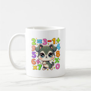Süße Mathe-Welpen-Zahlen-Tasse für Kinder Kaffeetasse