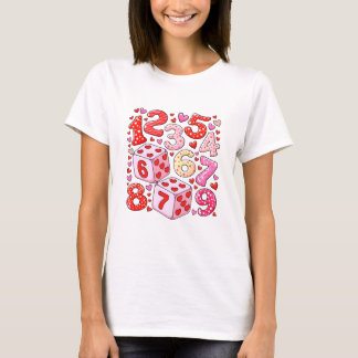 Süße Mathe Zahlen Herz Muster T-Shirt Kinder UK!!