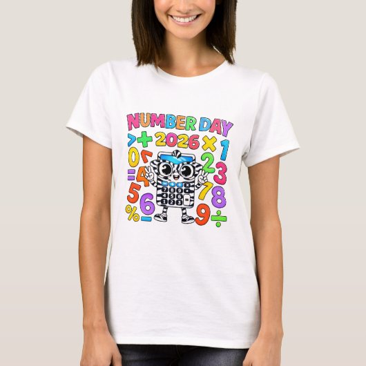 Süße Mathe Zahlen Robot Rechner T-Shirt KidsUK (Vorderseite)