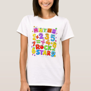 Süße Mathe-Zahlen Rockstar-Cartoon-T-Shirt für Kin T-Shirt