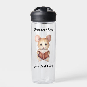 Süße Maus beim Lesen Trinkflasche