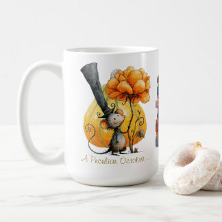 Süße Maus Blumen Bücher Oktober Buchmonat Kaffeetasse