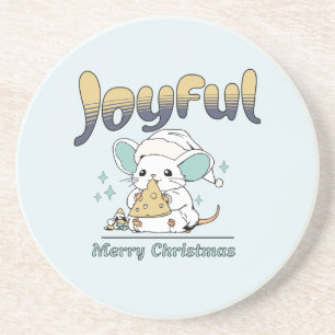 Süße Maus Frohe Weihnachten Getränkeuntersetzer