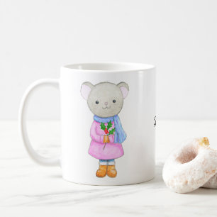 Süße Maus im Winterkleid Weihnachten Kaffeetasse