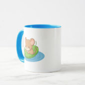 Süße Maus in einem Blattboot Tasse (Vorderseite Links)