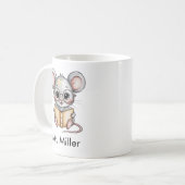 Süße Maus liest ein Buch Custom Kaffeetasse (Vorderseite Links)